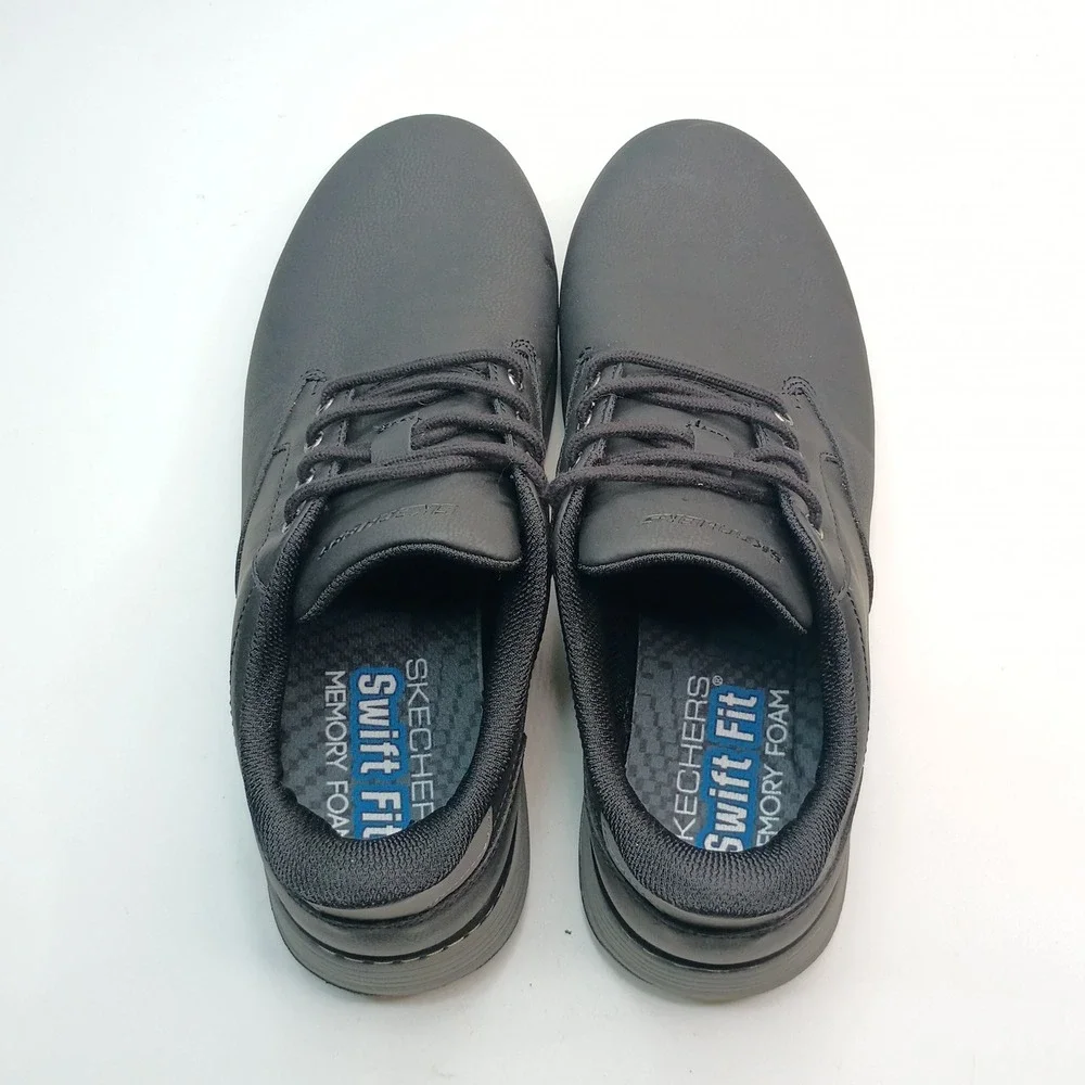 Skechers Swift Fit Oxford Men Size 10 Black Hands Free Slip-ins 1961245